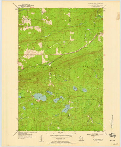 United States Geological Survey Mount Whittlesey, WI (1956, 24000-Scale) digital map