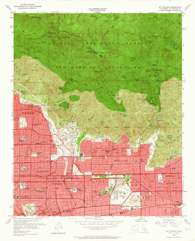 United States Geological Survey Mount Wilson, CA (1953, 24000-Scale) digital map
