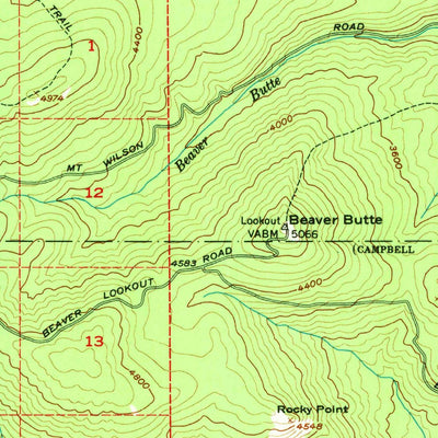 United States Geological Survey Mount Wilson, OR (1956, 62500-Scale) digital map