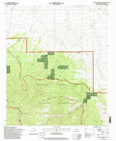 United States Geological Survey Mount Withington, NM (1995, 24000-Scale) digital map
