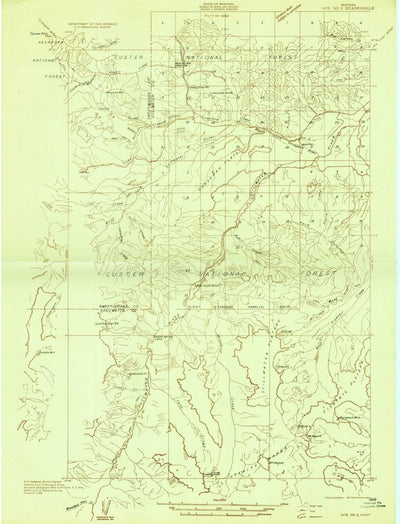 United States Geological Survey Mount Wood, MT (1932, 48000-Scale) digital map
