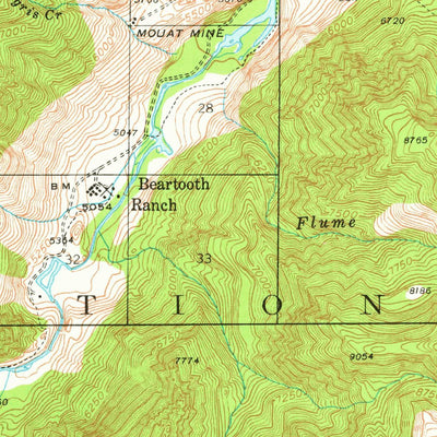 United States Geological Survey Mount Wood, MT (1939, 62500-Scale) digital map