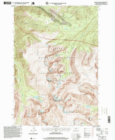 United States Geological Survey Mount Wood, MT (1996, 24000-Scale) digital map