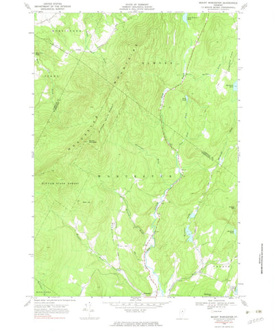 United States Geological Survey Mount Worcester, VT (1968, 24000-Scale) digital map