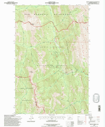 United States Geological Survey Mount Wright, MT (1995, 24000-Scale) digital map