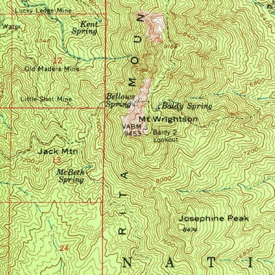 United States Geological Survey Mount Wrightson, AZ (1958, 62500-Scale) digital map