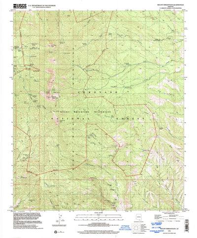United States Geological Survey Mount Wrightson, AZ (1996, 24000-Scale) digital map