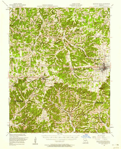 United States Geological Survey Mountain Grove, MO (1951, 62500-Scale) digital map