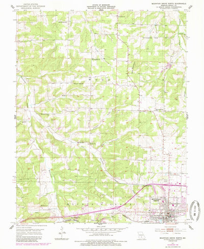 United States Geological Survey Mountain Grove North, MO (1951, 24000-Scale) digital map