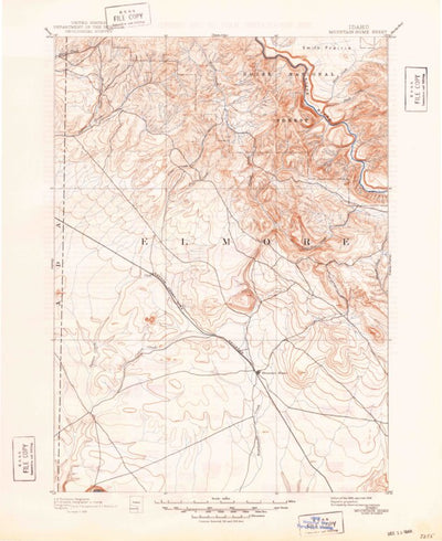 United States Geological Survey Mountain Home, ID (1893, 125000-Scale) digital map