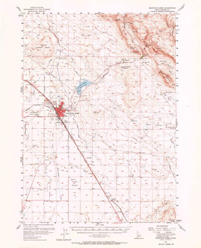United States Geological Survey Mountain Home, ID (1956, 62500-Scale) digital map