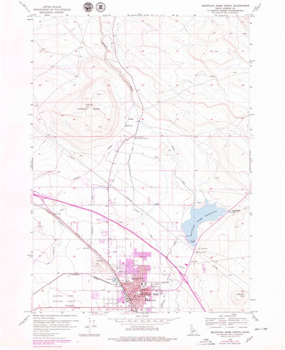 United States Geological Survey Mountain Home North, ID (1956, 24000-Scale) digital map
