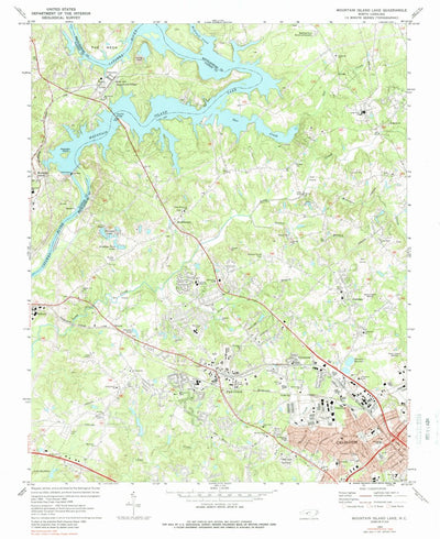 United States Geological Survey Mountain Island Lake, NC (1969, 24000-Scale) digital map