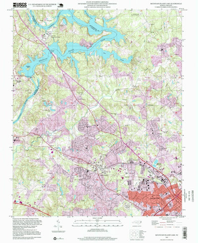 United States Geological Survey Mountain Island Lake, NC (1997, 24000-Scale) digital map
