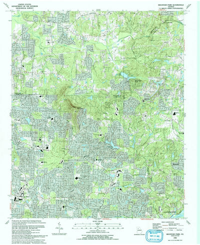 United States Geological Survey Mountain Park, GA (1992, 24000-Scale) digital map