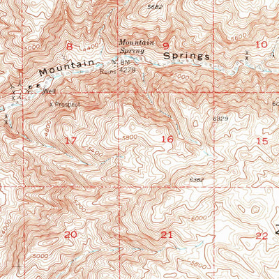 United States Geological Survey Mountain Springs Canyon, CA (1953, 62500-Scale) digital map