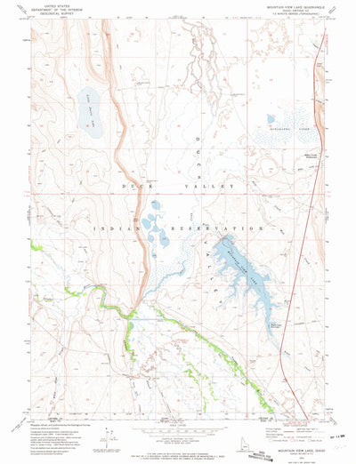 United States Geological Survey Mountain View Lake, ID (1971, 24000-Scale) digital map