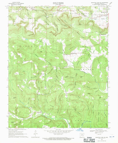 United States Geological Survey Mountain View SW, AR (1969, 24000-Scale) digital map