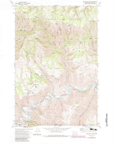 United States Geological Survey Mountain View, WA (1971, 24000-Scale) digital map