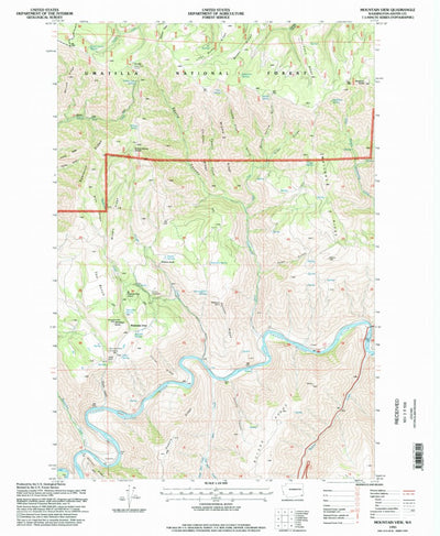 United States Geological Survey Mountain View, WA (1995, 24000-Scale) digital map