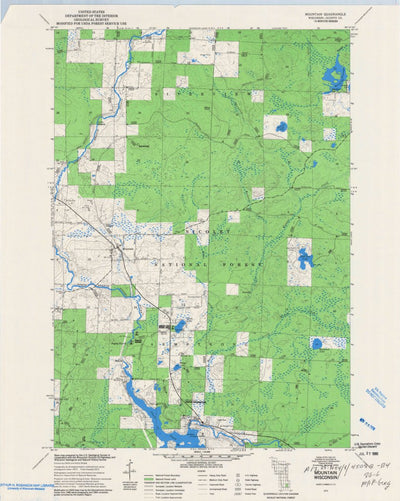 United States Geological Survey Mountain, WI (1973, 24000-Scale) digital map