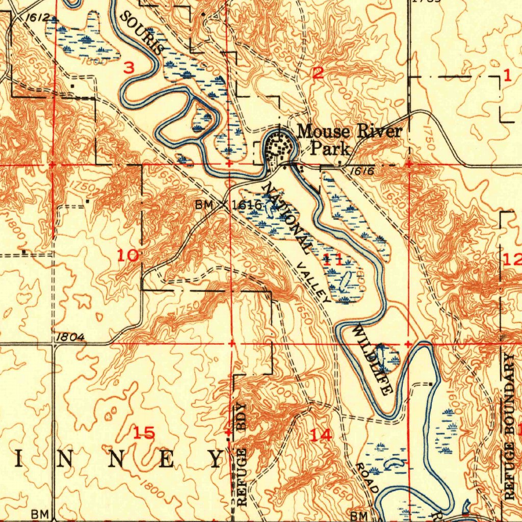 Mouse Rivver Mouse River Park, ND (1950, 62500-Scale) Map by United States ...