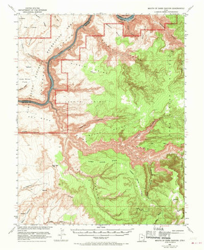 United States Geological Survey Mouth Of Dark Canyon, UT (1952, 62500-Scale) digital map