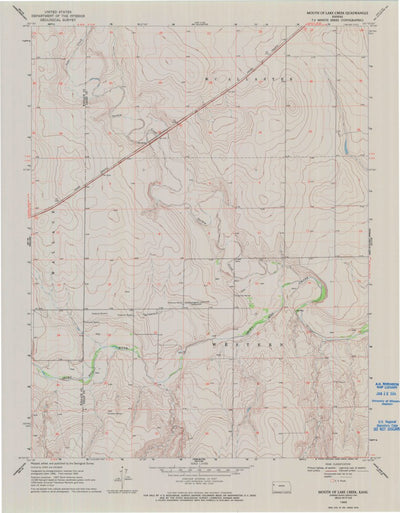 United States Geological Survey Mouth Of Lake Creek, KS (1969, 24000-Scale) digital map
