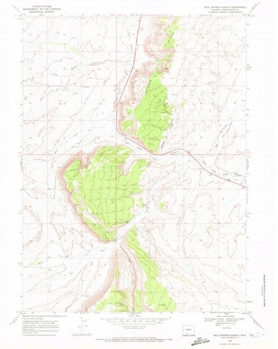 United States Geological Survey Mud Springs Ranch, WY (1968, 24000-Scale) digital map
