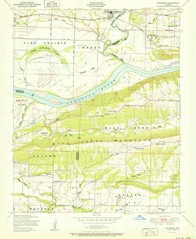 United States Geological Survey Mulberry, AR (1951, 24000-Scale) digital map
