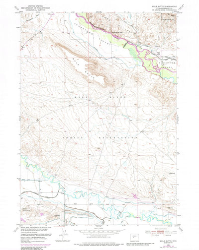 United States Geological Survey Mule Butte, WY (1951, 24000-Scale) digital map