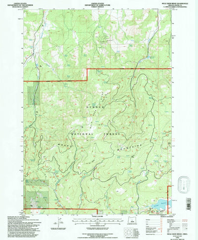United States Geological Survey Mule Deer Ridge, OR (1992, 24000-Scale) digital map