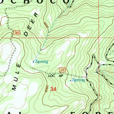 United States Geological Survey Mule Deer Ridge, OR (1992, 24000-Scale) digital map
