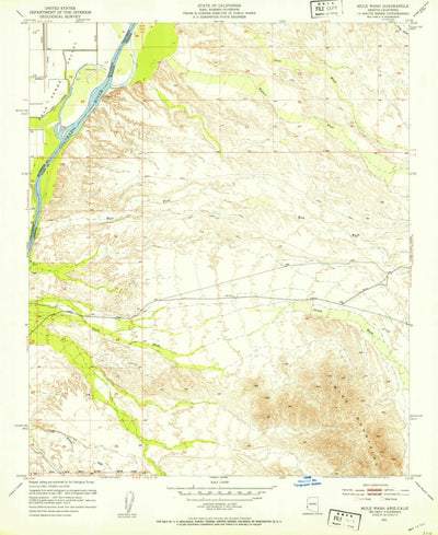 United States Geological Survey Mule Wash, AZ-CA (1952, 24000-Scale) digital map