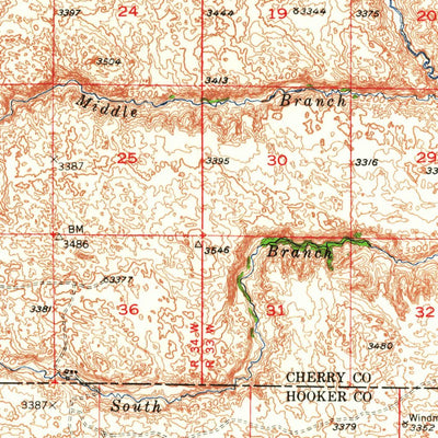 United States Geological Survey Mullen, NE (1948, 62500-Scale) digital map