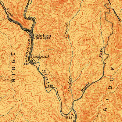United States Geological Survey Mullens, WV (1912, 62500-Scale) digital map