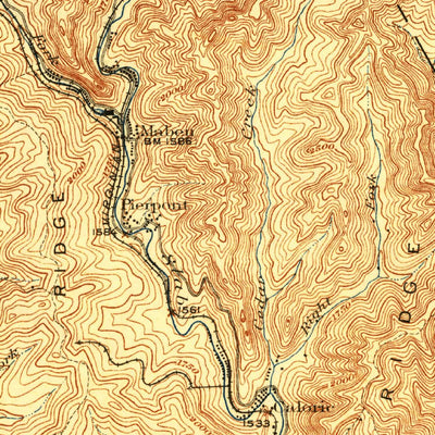 United States Geological Survey Mullens, WV (1927, 62500-Scale) digital map