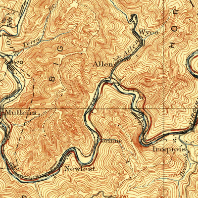 United States Geological Survey Mullens, WV (1927, 62500-Scale) digital map