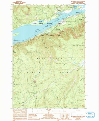 United States Geological Survey Multnomah Falls, OR-WA (1986, 24000-Scale) digital map