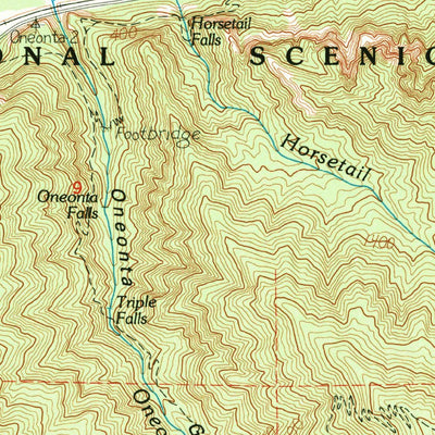 United States Geological Survey Multnomah Falls, OR-WA (1986, 24000-Scale) digital map