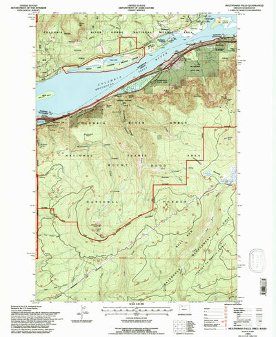 United States Geological Survey Multnomah Falls, OR-WA (1994, 24000-Scale) digital map