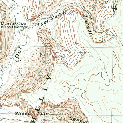 United States Geological Survey Mummy Cave Ruins, AZ (1982, 24000-Scale) digital map