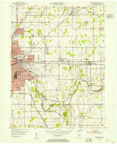 United States Geological Survey Muncie East, IN (1952, 24000-Scale) digital map