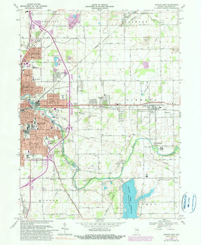 United States Geological Survey Muncie East, IN (1969, 24000-Scale) digital map
