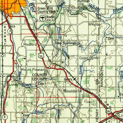 United States Geological Survey Muncie, IN-OH (1956, 250000-Scale) digital map