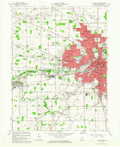 United States Geological Survey Muncie West, IN (1962, 24000-Scale) digital map