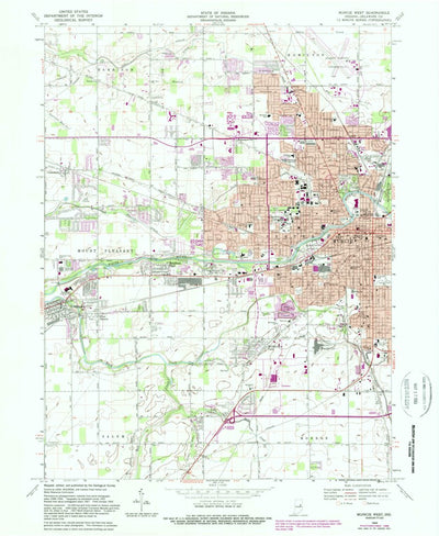 United States Geological Survey Muncie West, IN (1969, 24000-Scale) digital map