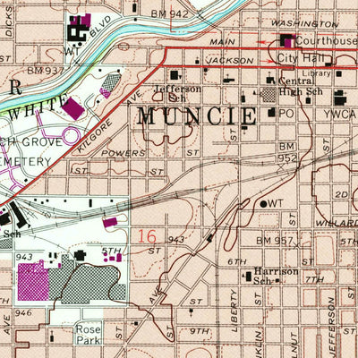 United States Geological Survey Muncie West, IN (1969, 24000-Scale) digital map