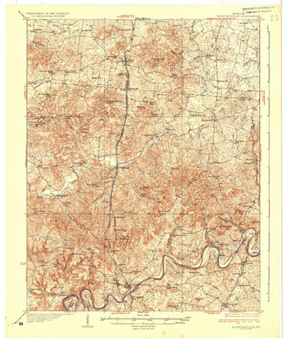 United States Geological Survey Munfordville, KY (1937, 62500-Scale) digital map