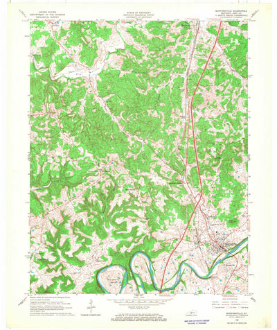 United States Geological Survey Munfordville, KY (1966, 24000-Scale) digital map